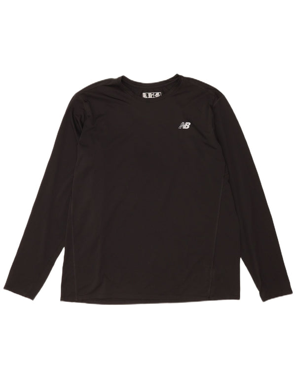New Balance Mens Top Long Sleeve XL Black Polyester