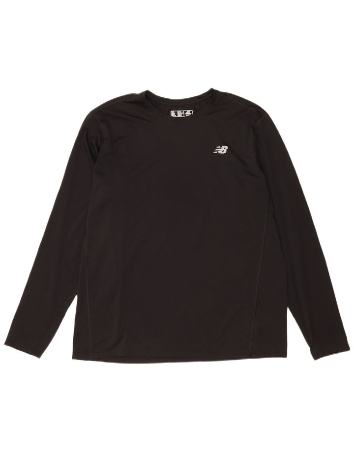Мужской топ New Balance с длинным рукавом XL, черный полиэстер