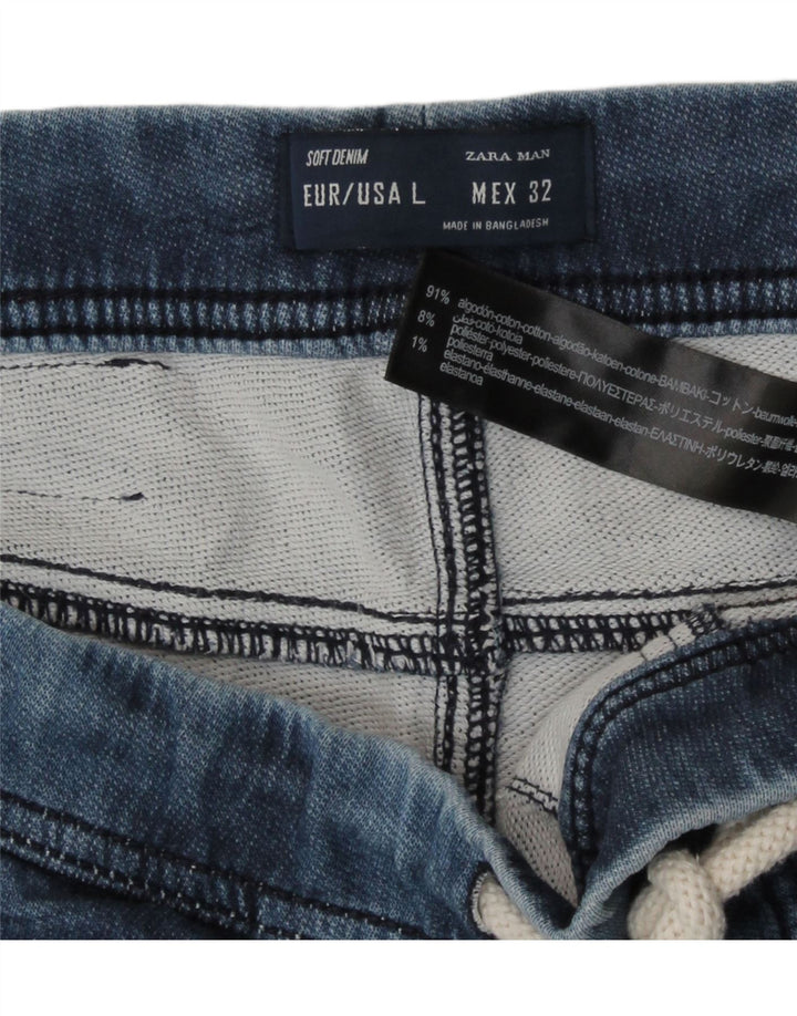 Мужские шорты Zara, большие, W32, синие, хлопок