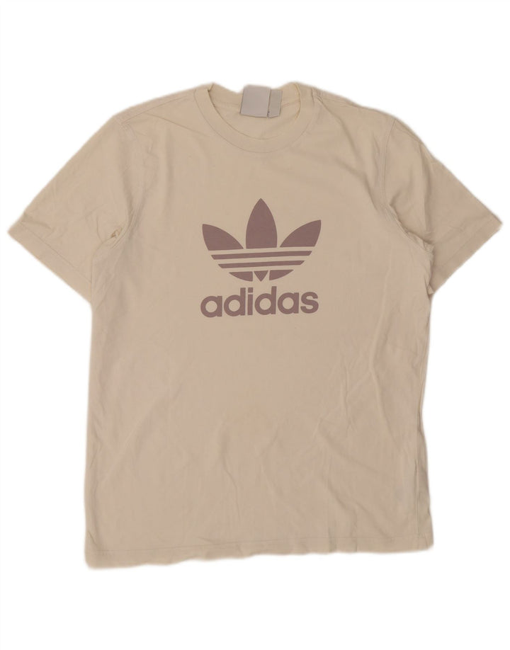 Мужская футболка ADIDAS с рисунком, средний размер, белый хлопок, хлопок