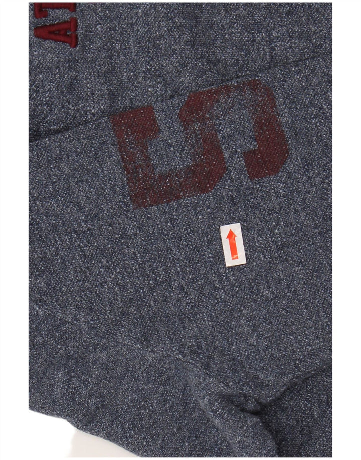 SUPERDRY Мужская рубашка поло с длинным рукавом с графическим рисунком, маленькая, темно-синяя, хлопковая