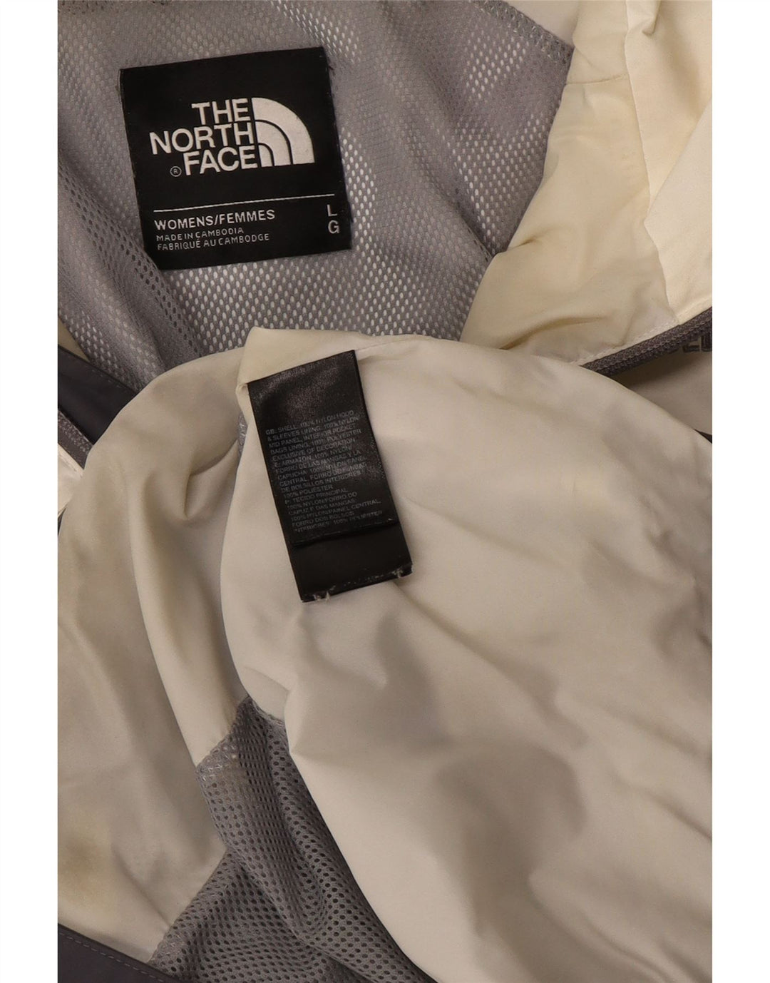 Женская дождевик с капюшоном Hugo Boss UK 16, большой серый нейлон с цветными блоками