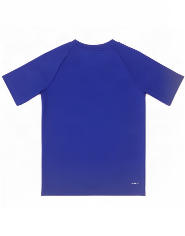 Футболка Adidas Climalite для мальчиков, топ 9-10 лет, синий полиэстер