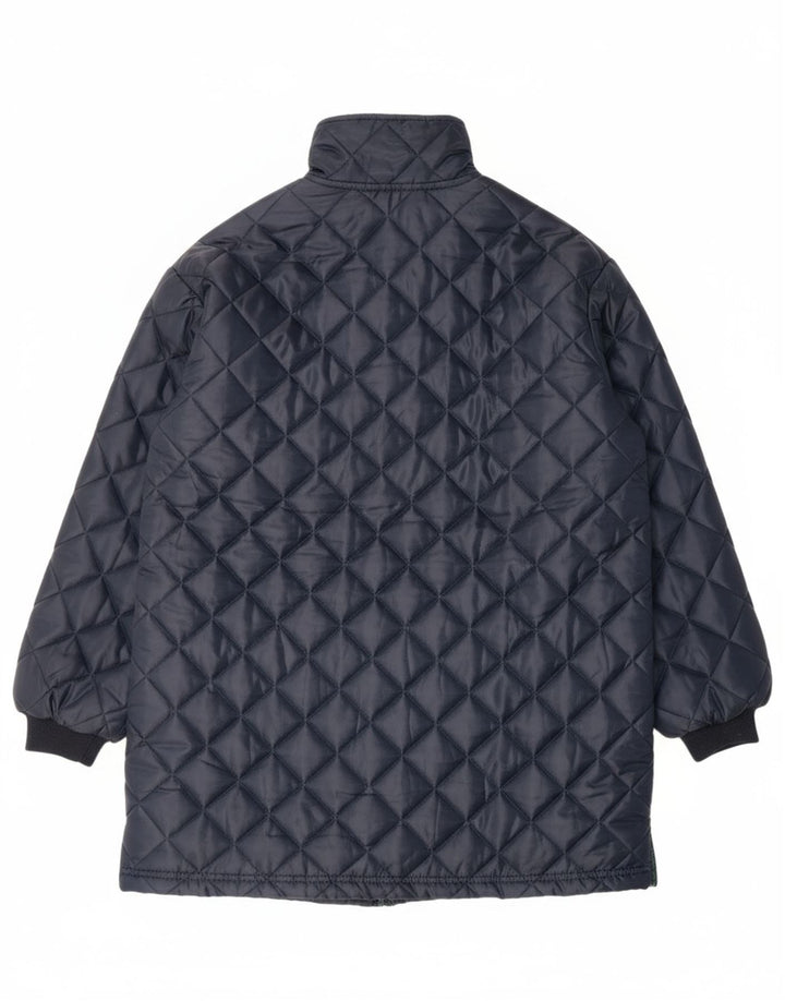 VINTAGE Mens Quilted Jacket UK 38 Medium Navy Blue Polyamide