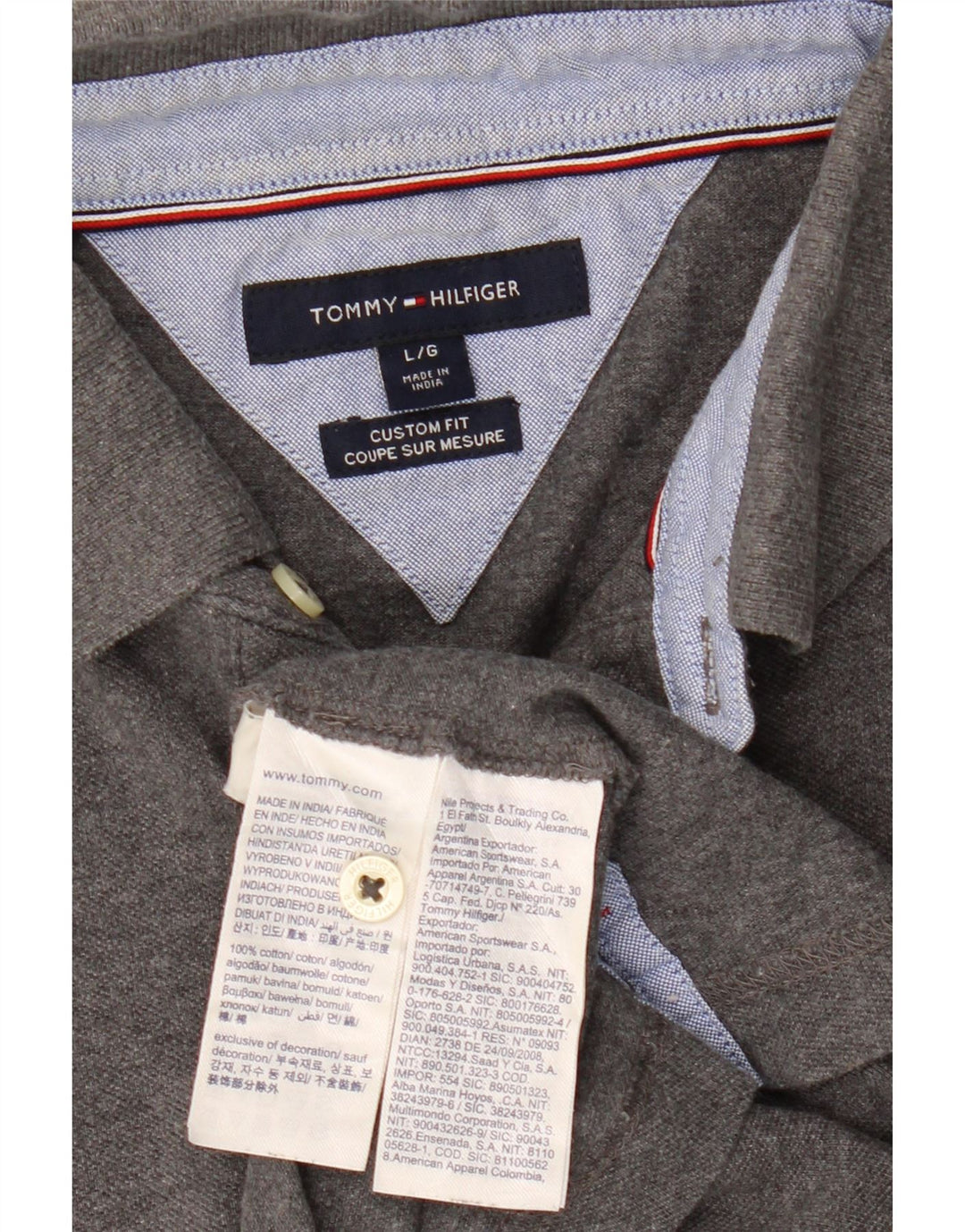 Мужская рубашка-поло Tommy Hilfiger на заказ, большая серая хлопковая рубашка
