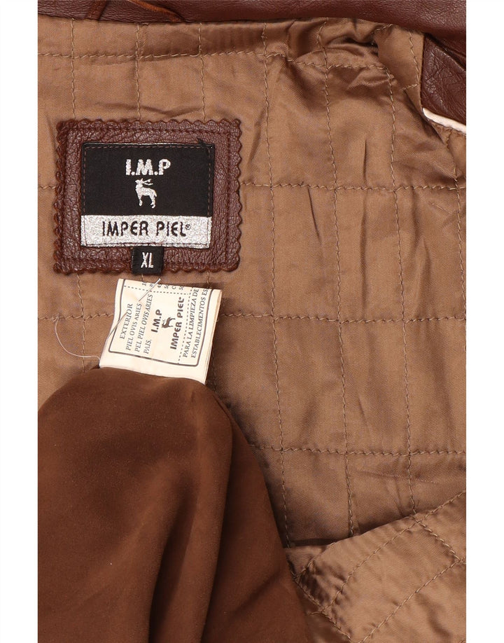 Винтажная мужская кожаная куртка UK 42 XL Коричневая кожаная