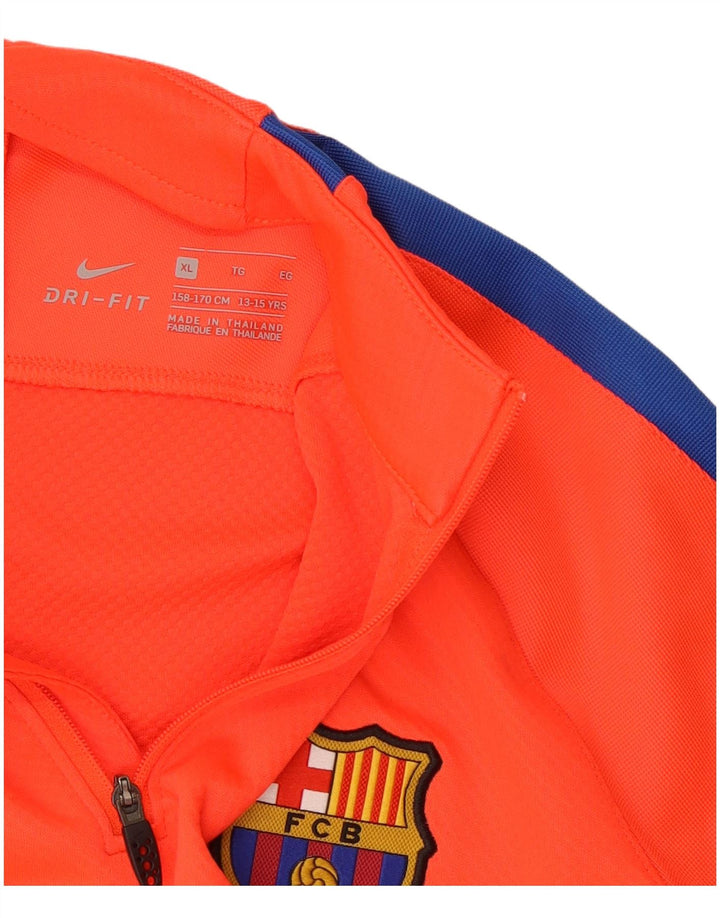 NIKE Boys Barcelona Graphic Pullover Tracksuit Top 13-14 Years XL  Orange