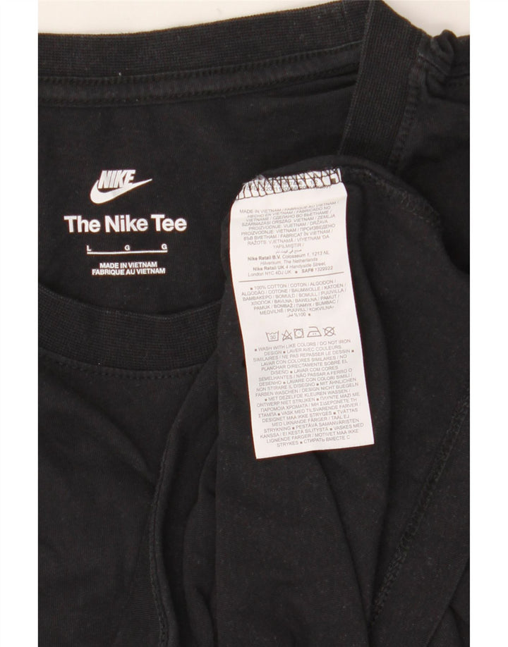 Мужская футболка с рисунком NIKE, большой размер, черный хлопок
