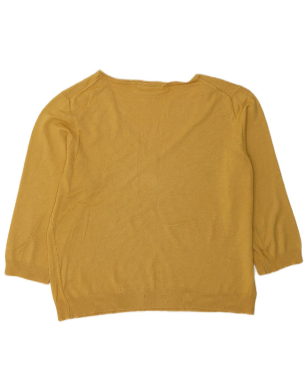 Женский джемпер с v-образным вырезом и рукавами 3/4 Marks & Spencer UK 20 2XL желтый