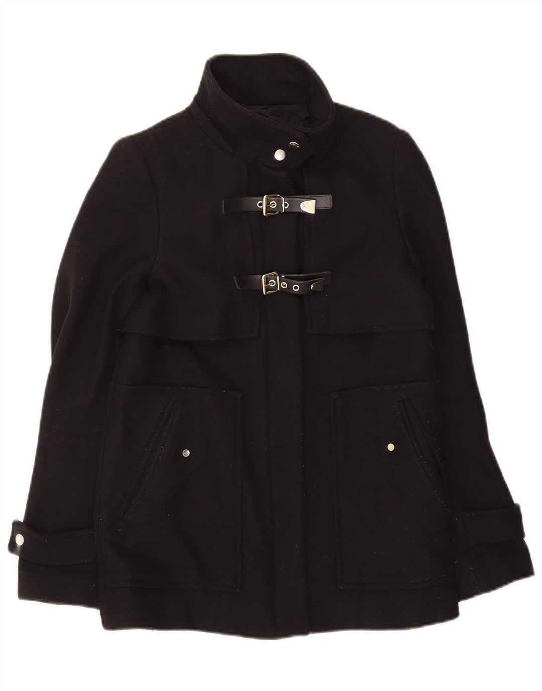 Женское пальто Zara UK 10, маленькое черное полиэстер