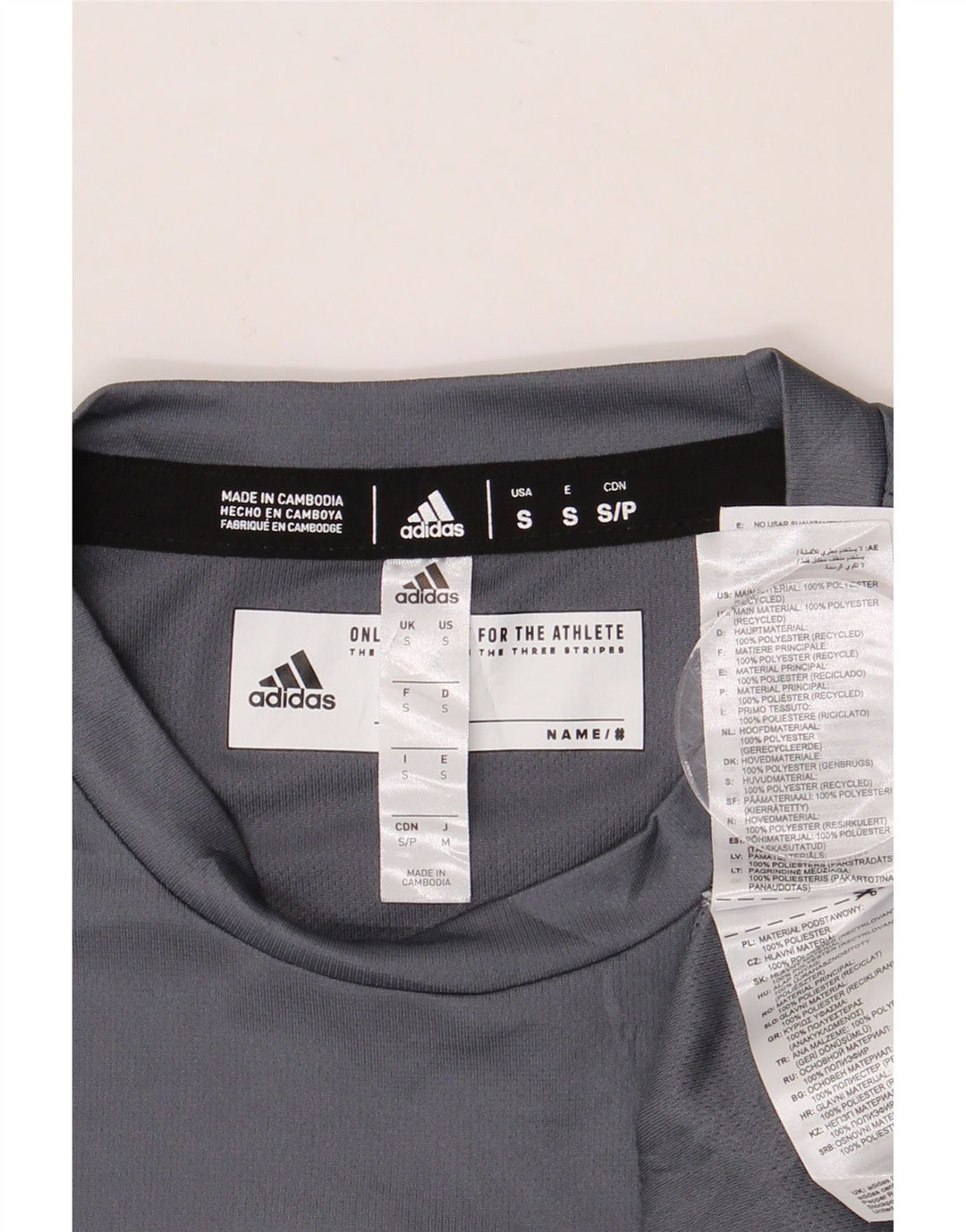 Мужская футболка ADIDAS Longwood с рисунком, маленький серый полиэстер