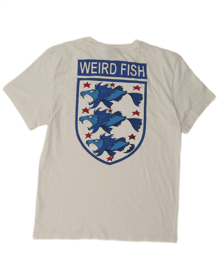Мужская футболка с рисунком Weird Fish, большой белый хлопковый топ