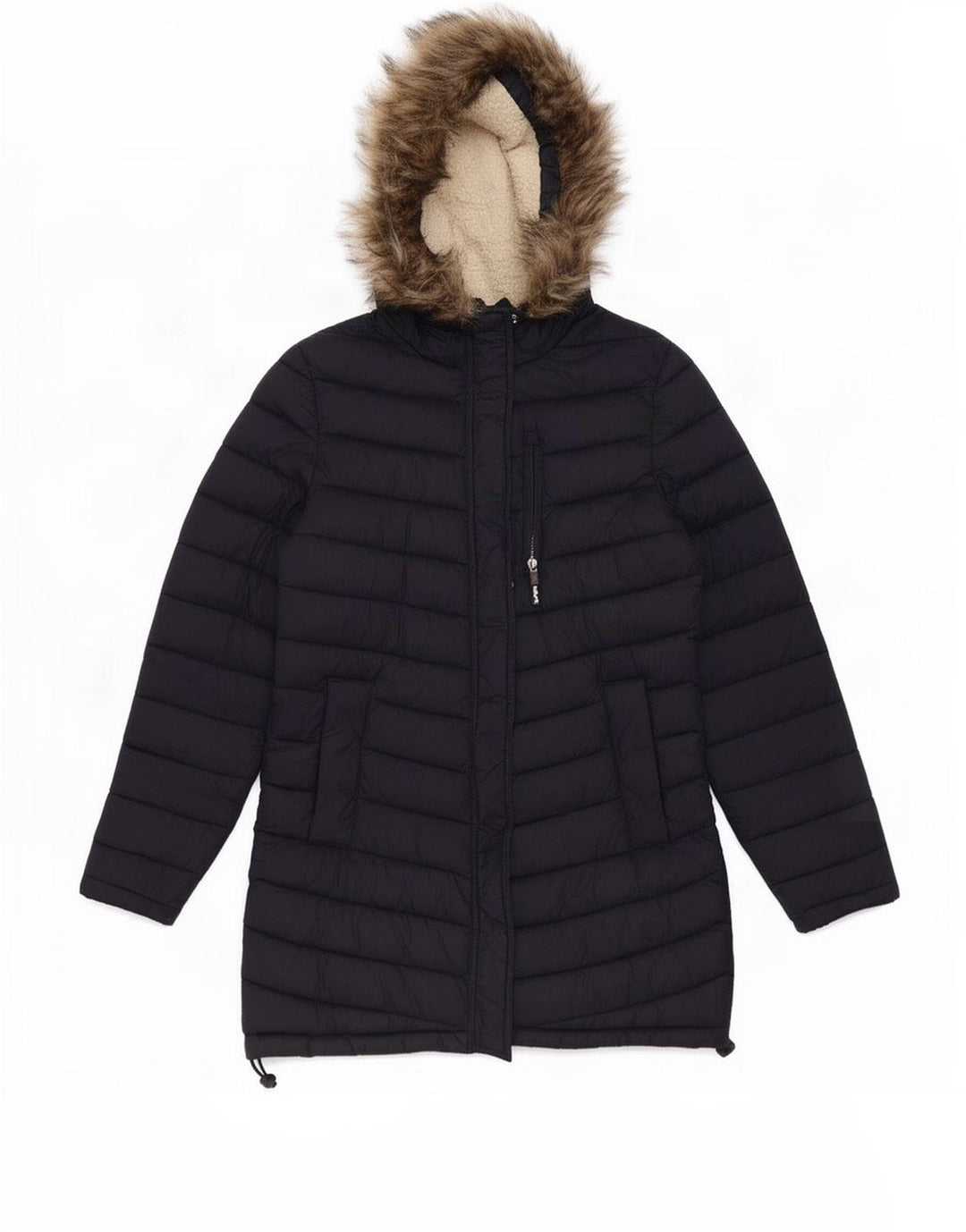 Женская утепленная куртка с капюшоном Superdry UK 14, средний темно-синий, нейлон