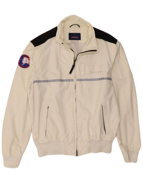 Мужской бомбер Museum UK 42 XL Off White с цветными блоками из полиамида