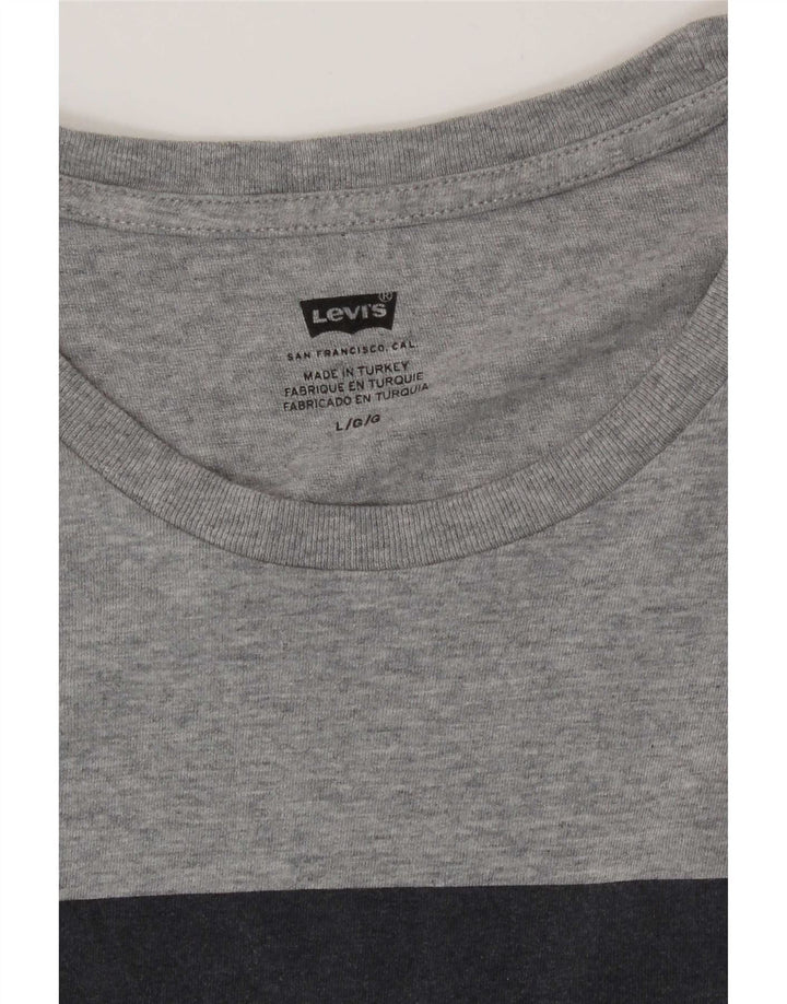 Мужская футболка с рисунком Levi's, большая, серая