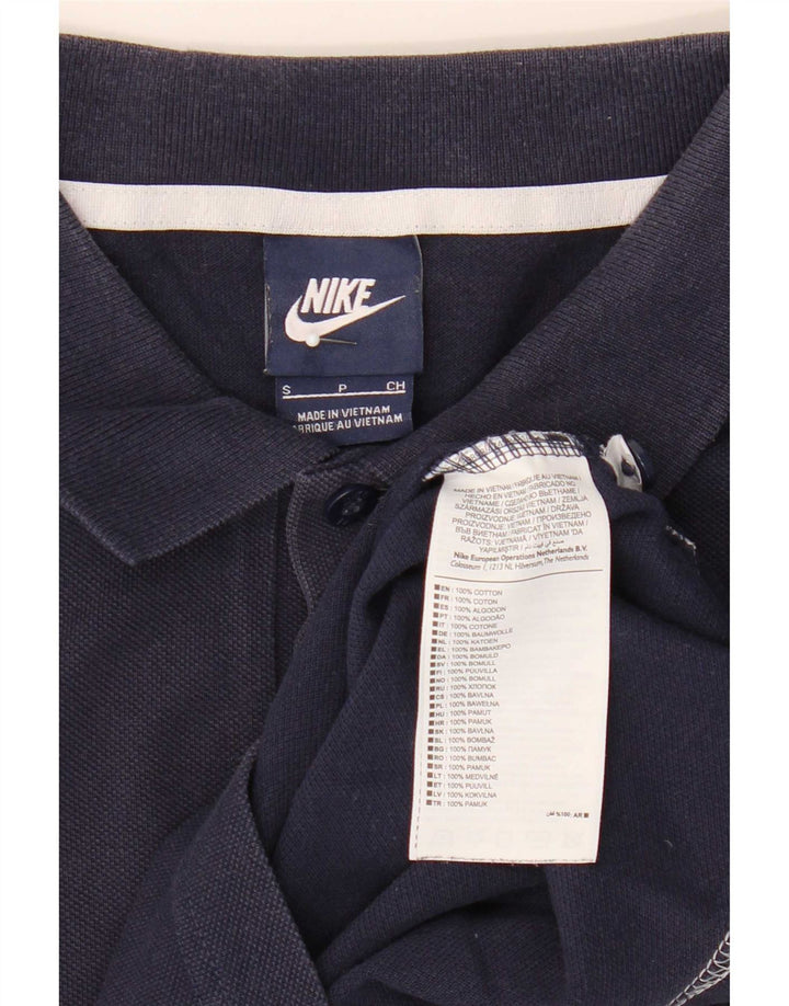 Мужская рубашка-поло Nike, маленькая, темно-синяя, хлопковая