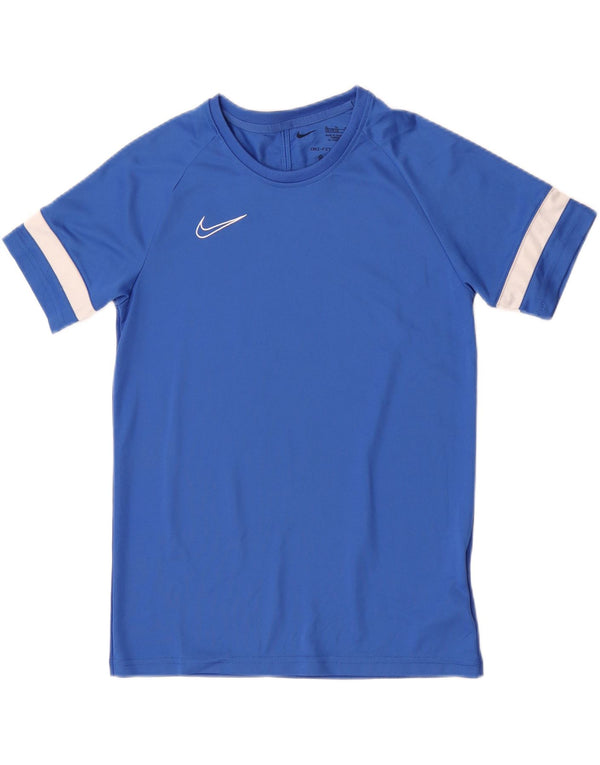 Футболка Nike для мальчиков, топ 13–14 лет, XL, полиэстер в синюю полоску, спортивная