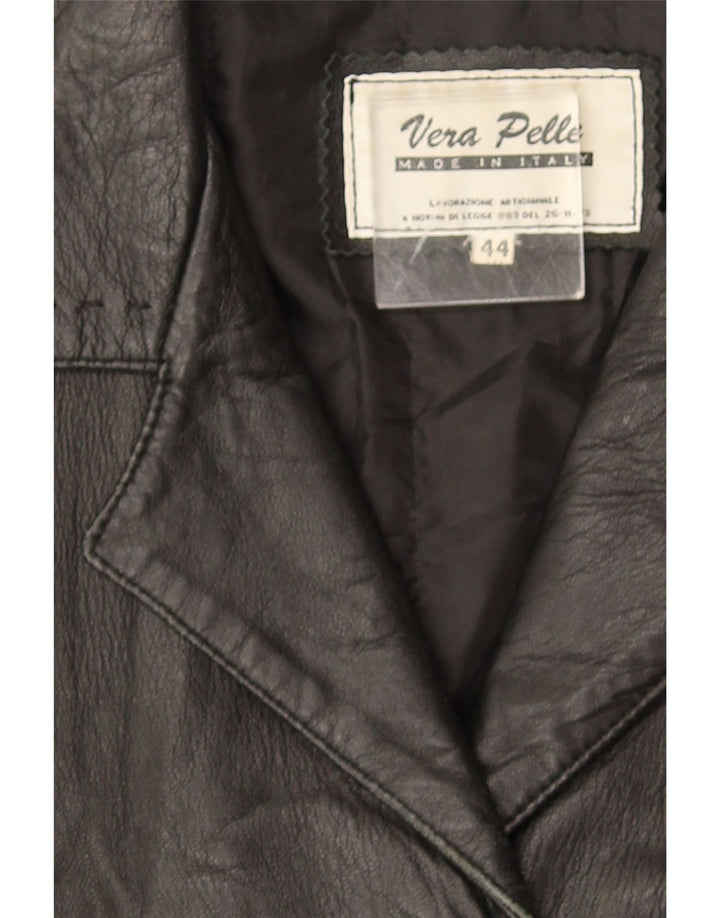 Винтажная женская кожаная куртка IT 44 Medium Black Leather