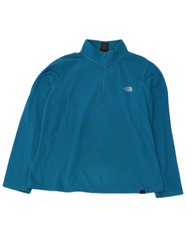 Женский флисовый джемпер с воротником на молнии The North Face, размер UK 16, большой синий полиэстер