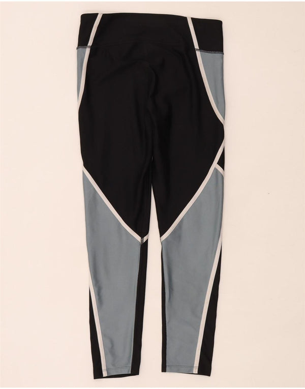 Женские леггинсы Under Armour Heat Gear UK 12, средний черный цвет с цветными блоками