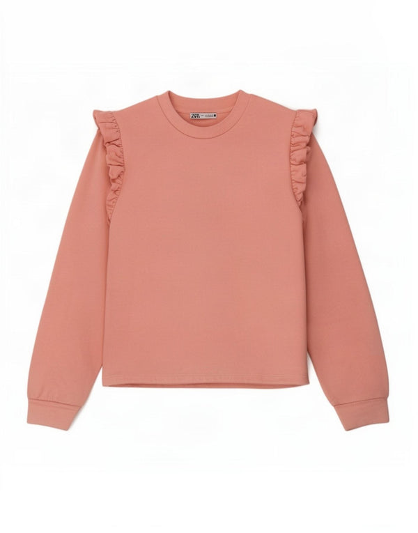 Женский укороченный свитер Zara UK 10, маленький розовый хлопковый свитер