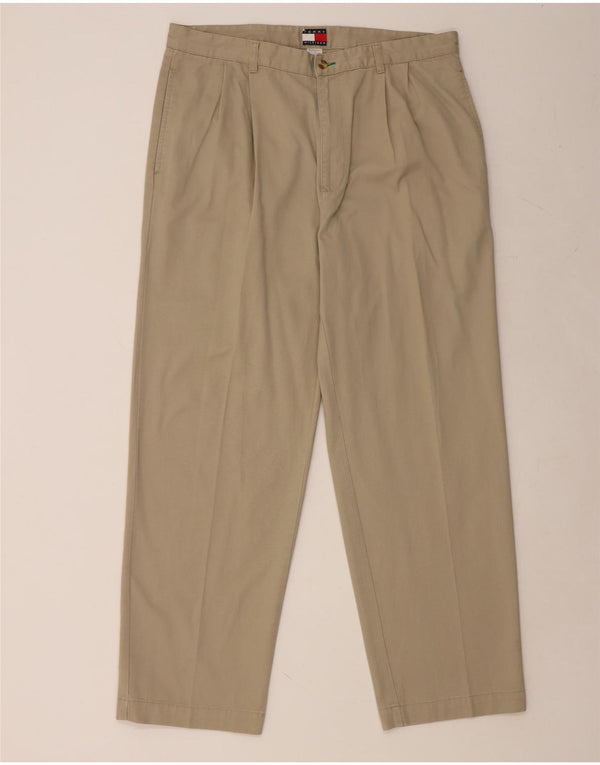 TOMMY HILFIGER Мужские брюки чинос с привязкой W38 L32 Бежевый хлопок