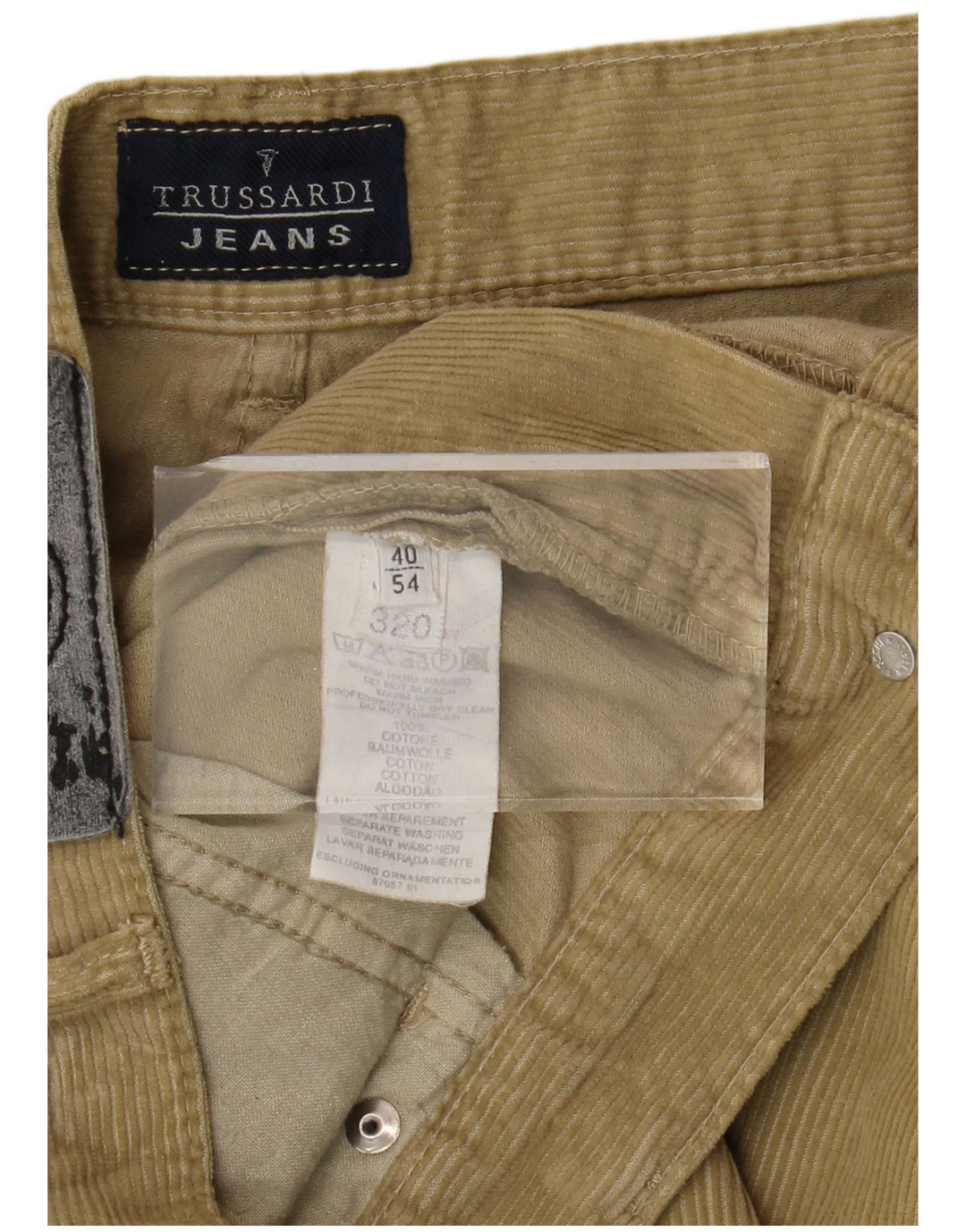 TRUSSARDI Мужские прямые вельветовые брюки IT 54 2XL W40 L32 Хаки Хлопок