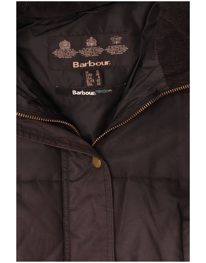 Женское пуховое пальто с капюшоном Barbour UK 12, средний черный