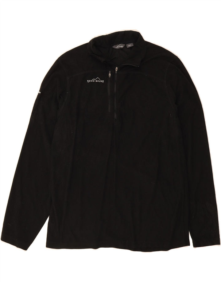 EDDIE BAUER Womens Zip Neck Pullover Tracksuit Top UK 16 Large Black Vintage Eddie Bauer and Second-Hand Eddie Bauer from Messina Hembry 