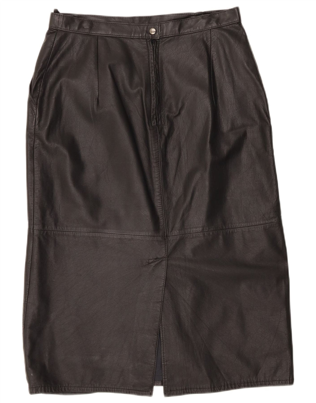 Винтажная женская кожаная юбка с высокой талией UK 16, большая W30, черная