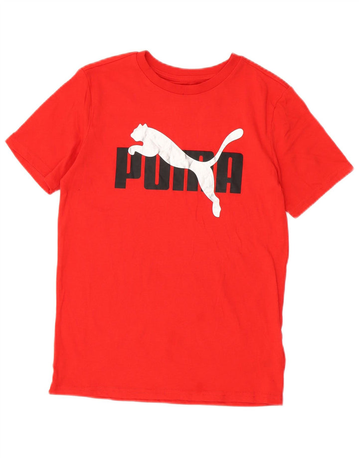 Футболка с рисунком Puma для мальчиков, топ 10–11 лет, красный хлопок