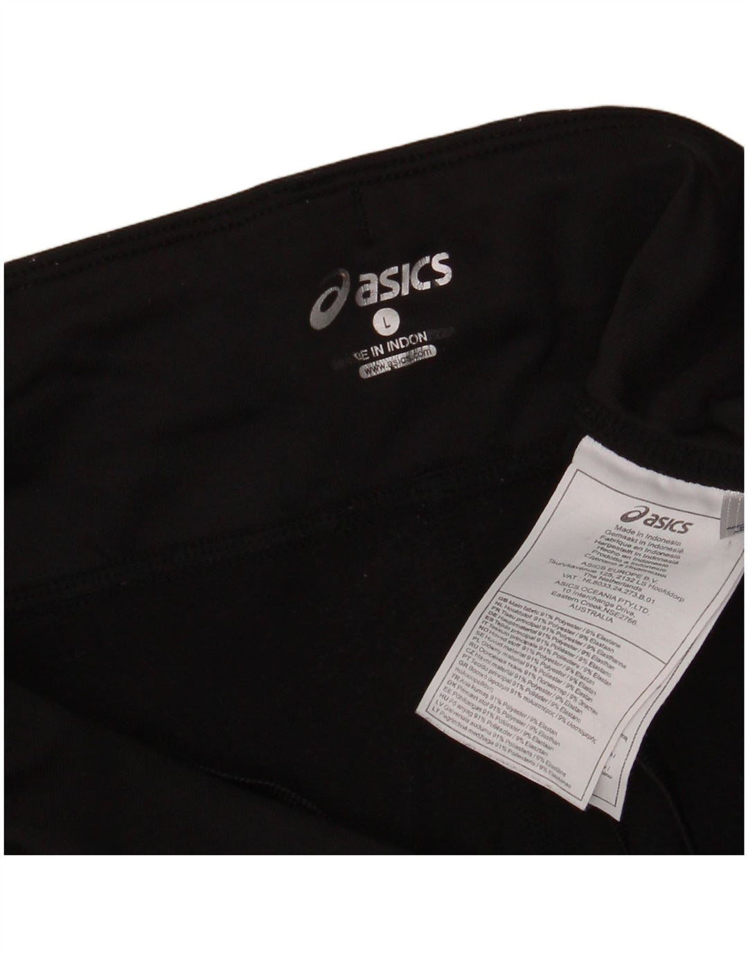 Женские леггинсы Asics UK 14, большие черные спортивные леггинсы из полиэстера
