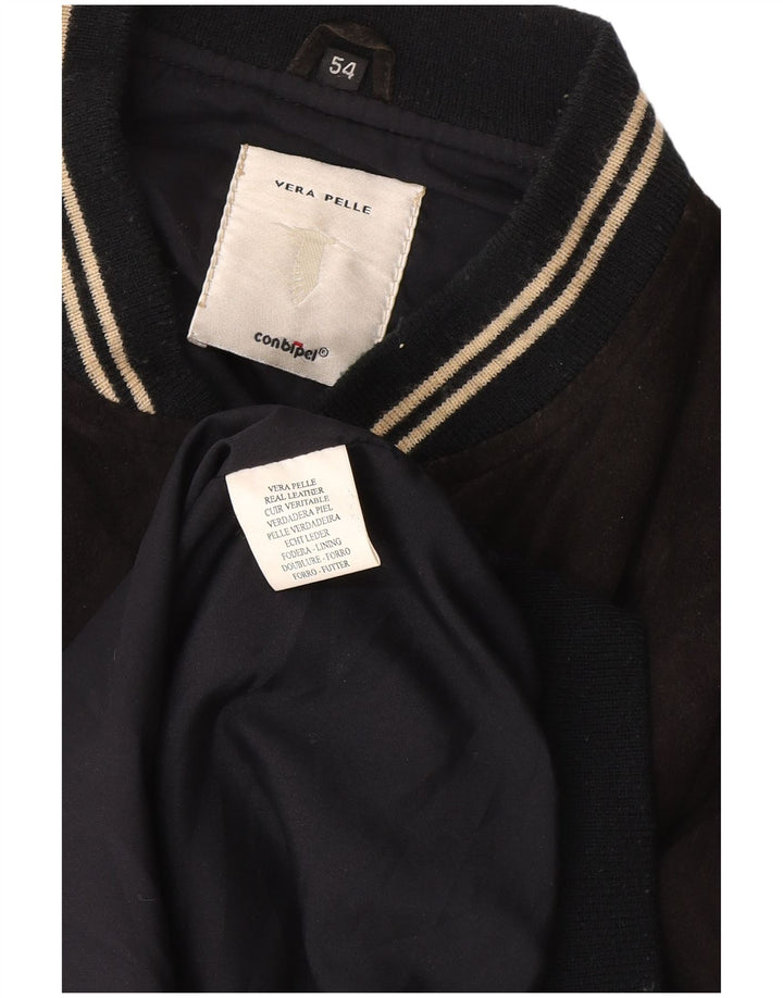 Мужской замшевый бомбер Conbipel IT 54 XL, черная кожа