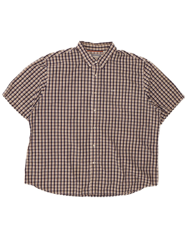 DOCKERS Мужская рубашка с коротким рукавом 2XL, разноцветная клетка, хлопок