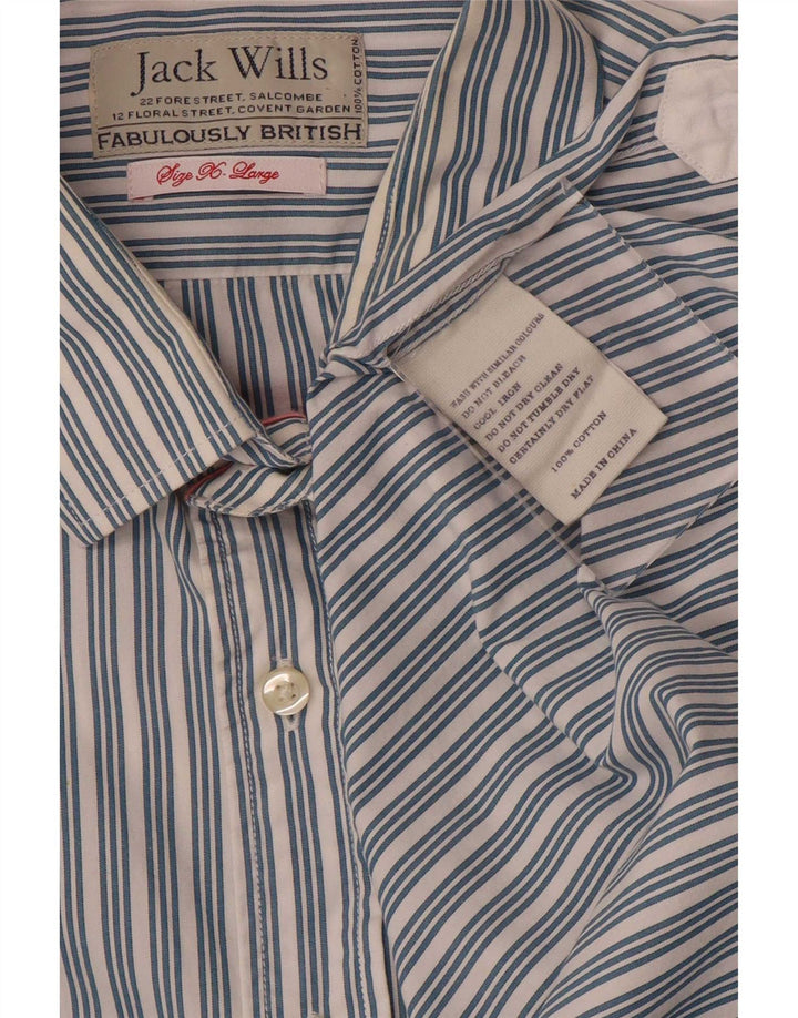 Мужская деловая рубашка Jack Wills XL из хлопка в синюю полоску