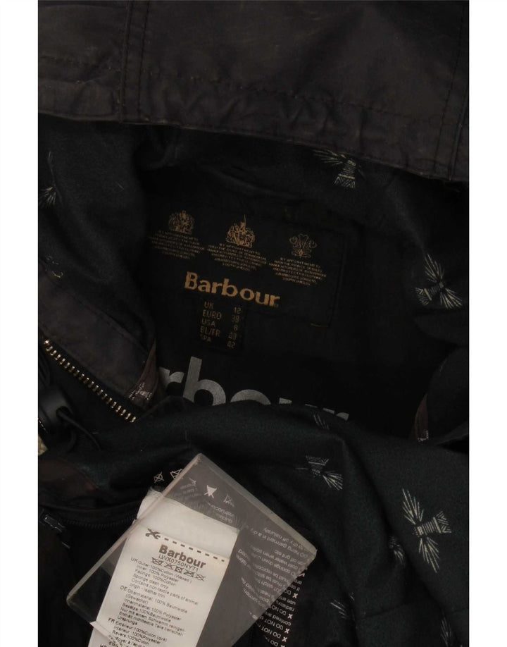 Женская вощеная парка Barbour с капюшоном UK 12, средний темно-синий