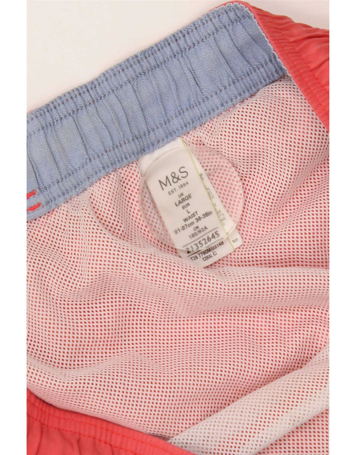 Мужские шорты для плавания Marks & Spencer, большие розовые, хлопок