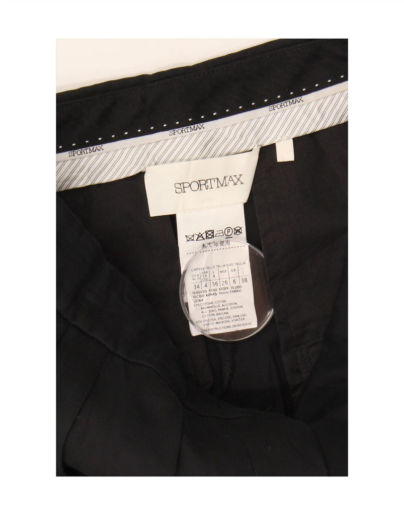 SPORTMAX Womens Pegged Chino Trousers UK 6 XS W26 L30 Black Cotton Vintage Sportmax and Second-Hand Sportmax from Messina Hembry 
