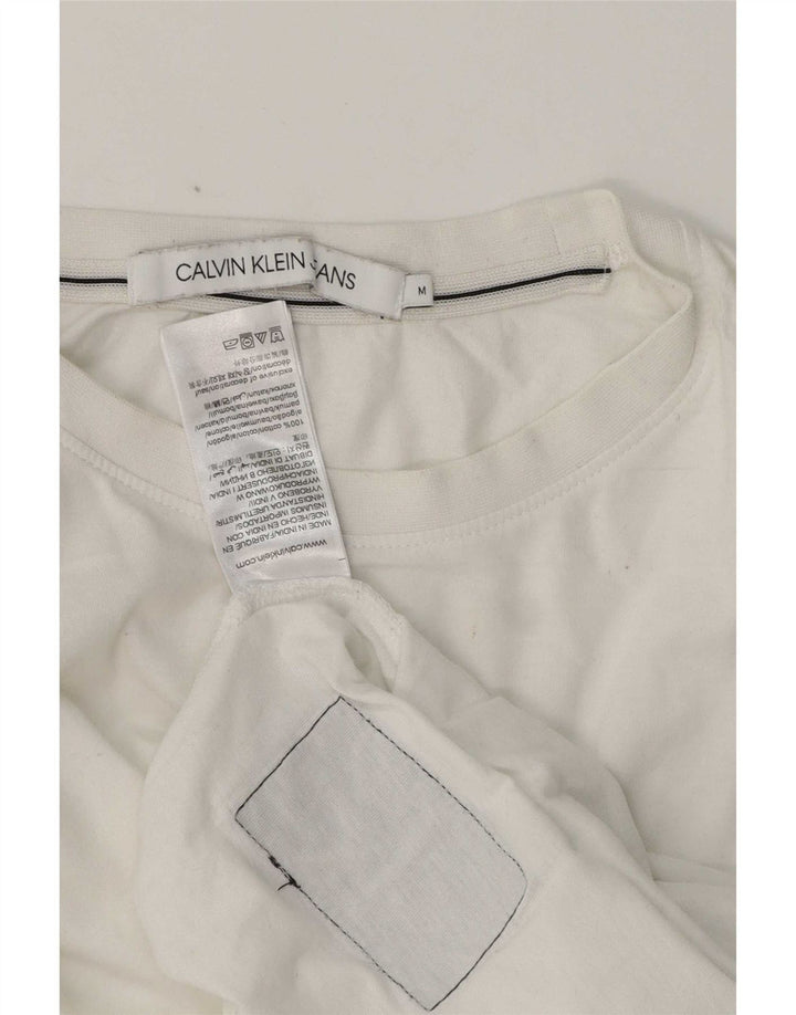 Мужская футболка Calvin Klein Jeans среднего размера, белый хлопок