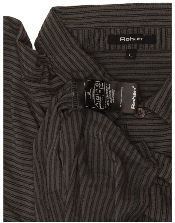 Мужская рубашка-поло ROHAN, большая серая полоска из полиэстера