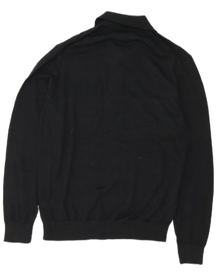 Мужской свитер-поло с воротником-поло Marks & Spencer, средний черный