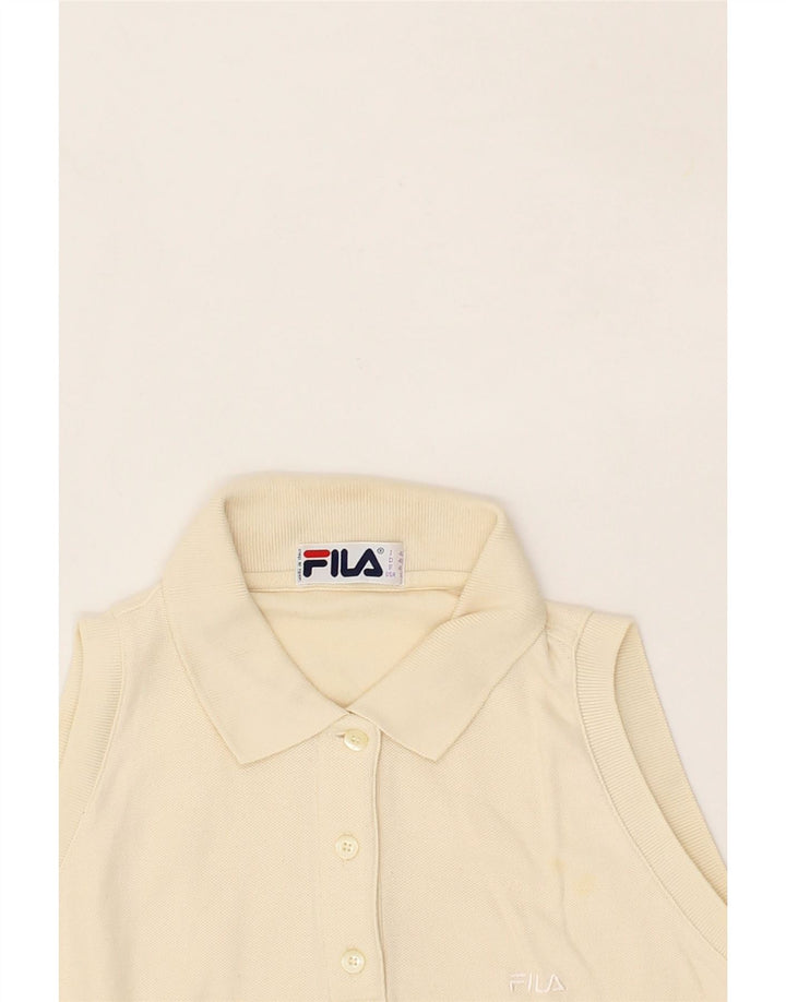 FILA Womens Sleeveless Polo Shirt EU 42 Large Off White Vintage Fila and Second-Hand Fila from Messina Hembry 