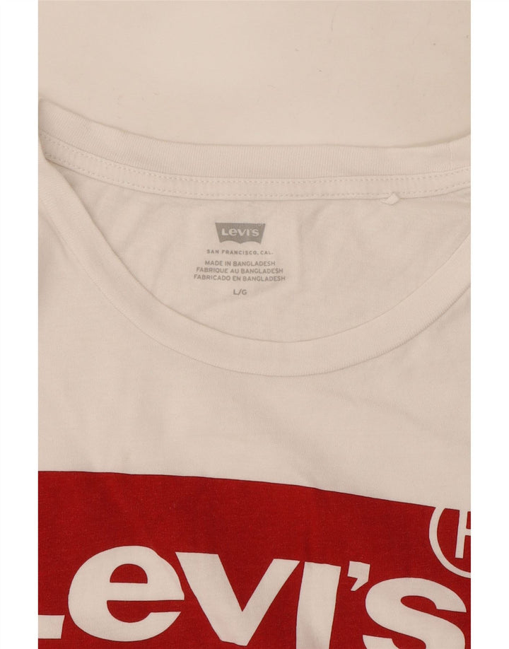 Женская футболка с рисунком Levi's Top UK 16, большая белая