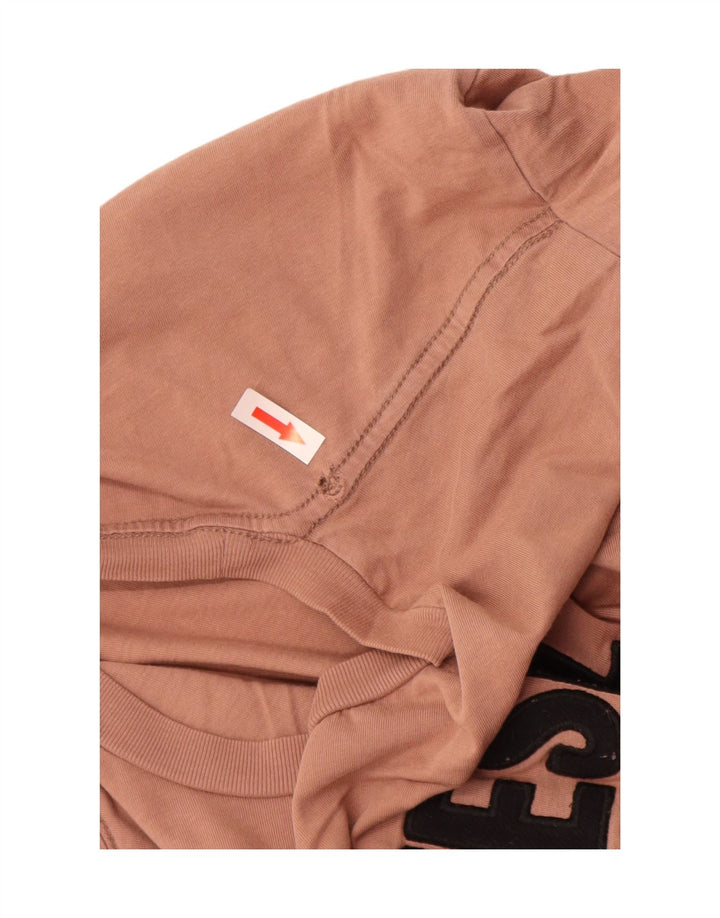 Мужской топ Diesel с длинным рукавом и рисунком, большой размер, коричневый хлопок