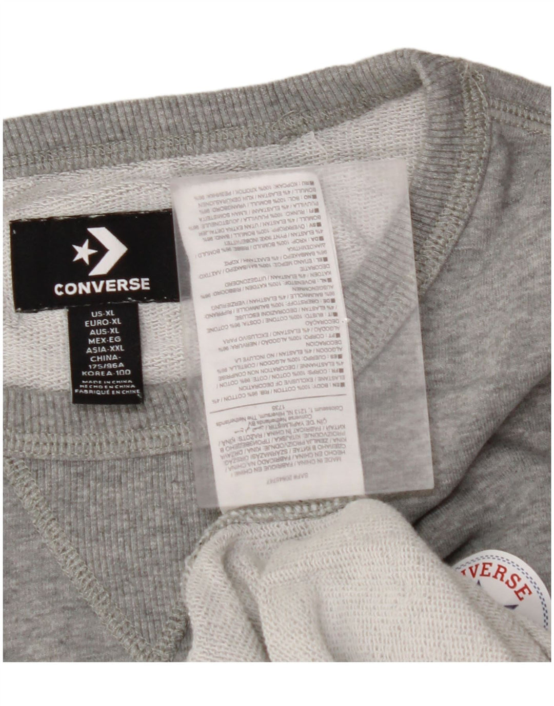 Женский свитер CONVERSE UK 18 XL, серый хлопок