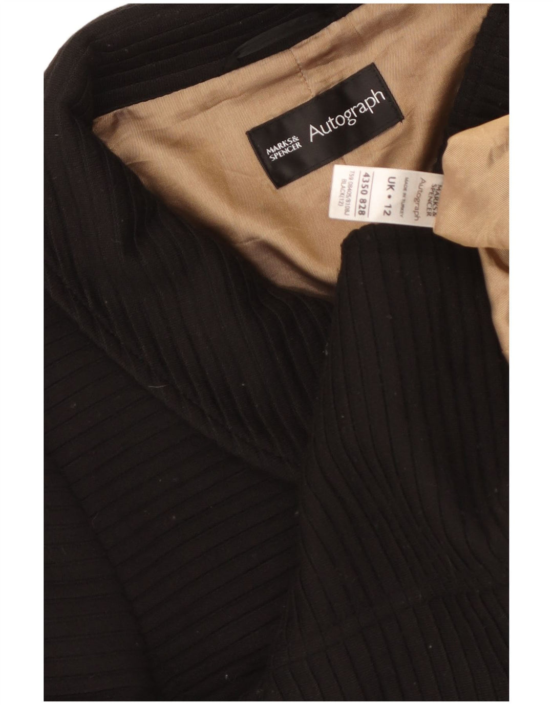 Женский пиджак с рукавом 3/4 Marks & Spencer UK 12, средний черный