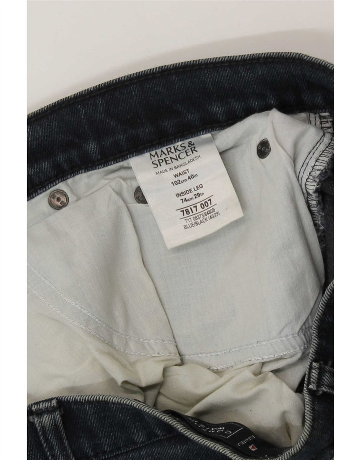 Мужские прямые джинсы Marks & Spencer W40 L26 синие, хлопок