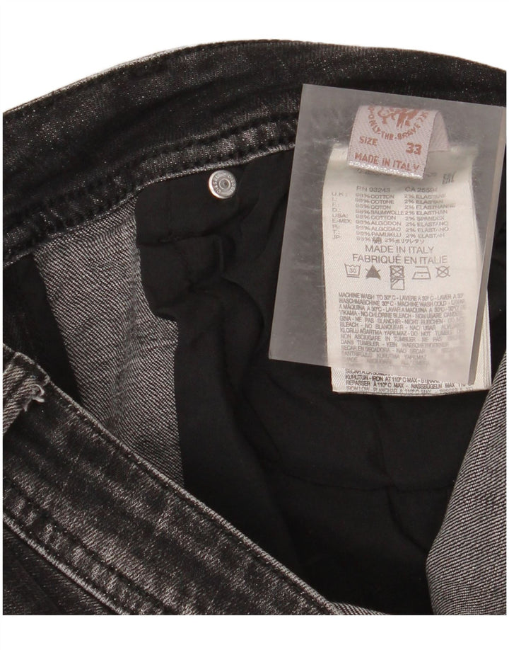 Мужские потертые узкие джинсы Diesel W33 L30, черный хлопок