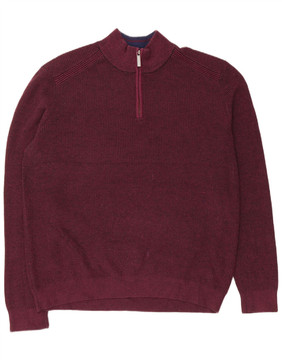 Мужской джемпер с воротником на молнии Ted Baker, размер 6, 2XL, бордовый полиэстер