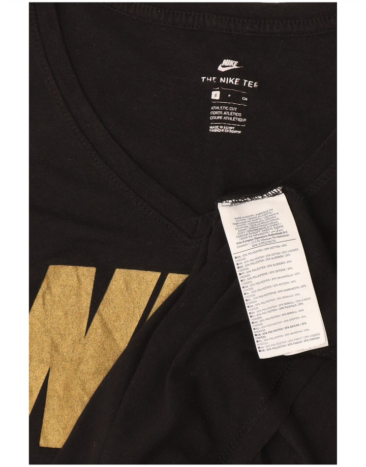 Женская футболка спортивного кроя с рисунком NIKE Top UK 10, маленький черный полиэстер